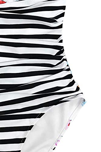 CUPSHE Women's One Piece Swimsuit Halter Plunge Neck Ruched Tummy Control Bathing Suits