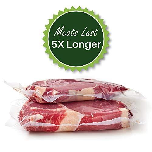 Four FoodVacBags 8" X 50' Commercial Vacuum Sealer Rolls Food Storage Bags compatible with Foodsaver and Sous Vide cooking (200 feet) - JOY2ESpree