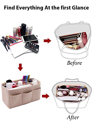 LEXSION Felt Purse Insert Bag Organizer Bag In Bag For Handbag Purse Organizer Fits Speedy Neverfull