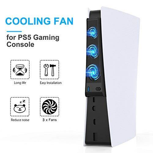 USB Cooler for PS5 Playstation 5,Cooling Fan for PS5 Console Host,USB Cooler 3 Fan Temperature Control for Playstation 5 Gaming Console - JOY2ESpree