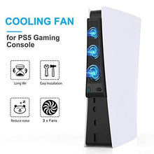 
                        
                          Load image into Gallery viewer, USB Cooler for PS5 Playstation 5,Cooling Fan for PS5 Console Host,USB Cooler 3 Fan Temperature Control for Playstation 5 Gaming Console - JOY2ESpree
                        
                      