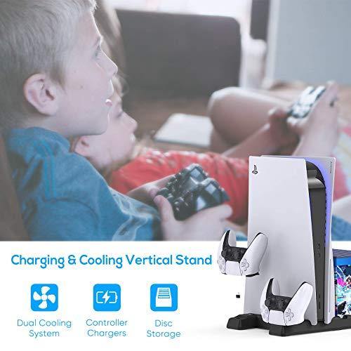 Upgraded Vertical Stand with Cooling Fans for PS5 Disc/Digital Edition Console - JOY2ESpree