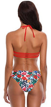 
                        
                          画像をギャラリービューアに読み込む, SHEKINI Women's Floral Printing Cutout Strappy Halter Swimsuits Bikini Suits
                        
                      