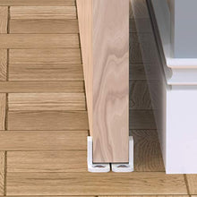 
                        
                          Load image into Gallery viewer, Sliding Closet Door Guides - White Barn Door Floor Guides (4 Pack) by Island Hardware
                        
                      