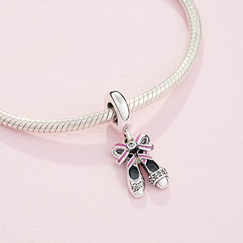 Pandora Jewelry Ballerina Shoes Dangle Cubic Zirconia Charm in Sterling Silver - JOY2ESpree