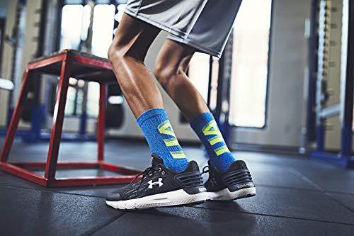 Under Armour Youth Phenom Crew Socks, 3-Pairs , Laser Green/White , Youth Large - JOY2ESpree