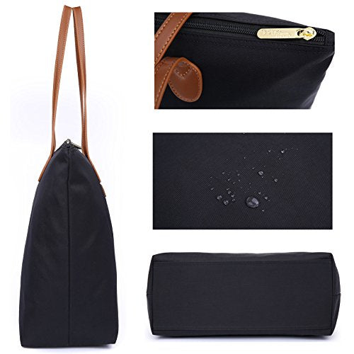 NNEE Water Resistant Light Weight Nylon Tote Bag Handbag
