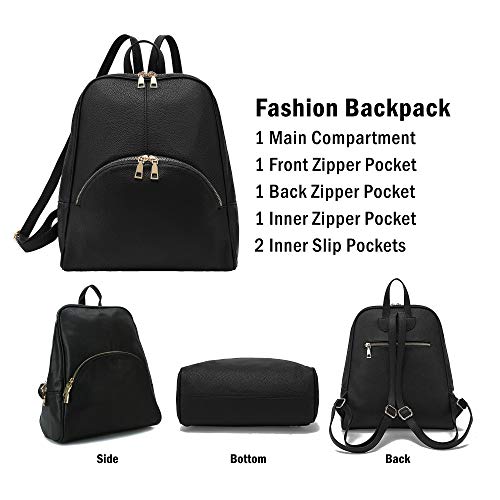 Scarleton Casual Fashion Backpack, Purses for women, Backpack for Women, Fashion Backpack for Women, H160801 - Black