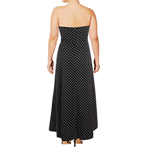 LAUREN RALPH LAUREN Womens Taranne Polka-Dot Faille Evening Dress B/W 6 Black