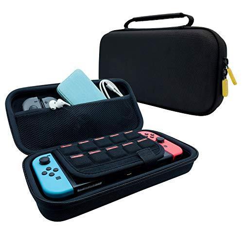 innotte Portable Carrying Case for Nintendo Switch, Travel Carry Case Storage, Built-in Stand, Strong Protective Carry Case with Handle, Black - JOY2ESpree