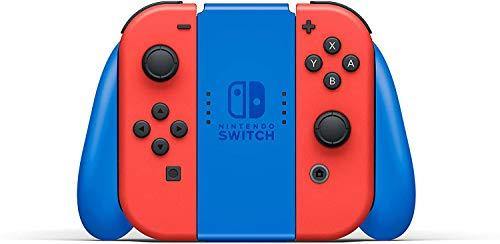 Nintendo 2021 Switch Mario Red & Blue Limited Edition with Mario Iconography Carrying Case and Screen Protector Bundle with Mytrix Accessories - JOY2ESpree