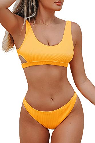 CUPSHE Women's Bikini Swimsuit Cutout Low Waist Two Piece Bathing Suit