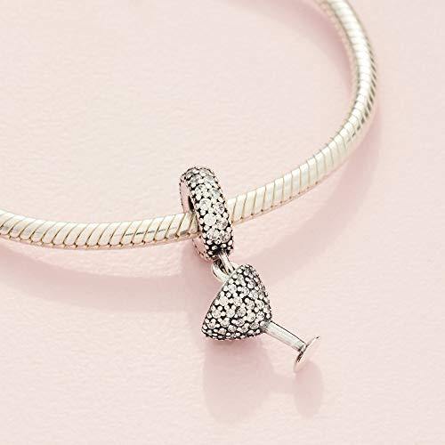 Pandora Jewelry Pave Cocktail Glass Dangle Cubic Zirconia Charm in Sterling Silver - JOY2ESpree