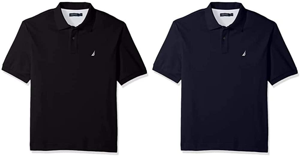 Nautica Men's Classic Fit Short Sleeve Solid Soft Cotton Polo Shirt - JOY2ESpree