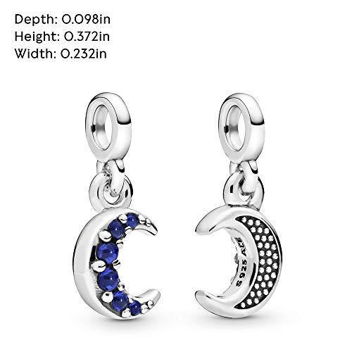 Pandora Jewelry Crescent Moon Dangle True Blue Crystal Charm in Sterling Silver - JOY2ESpree