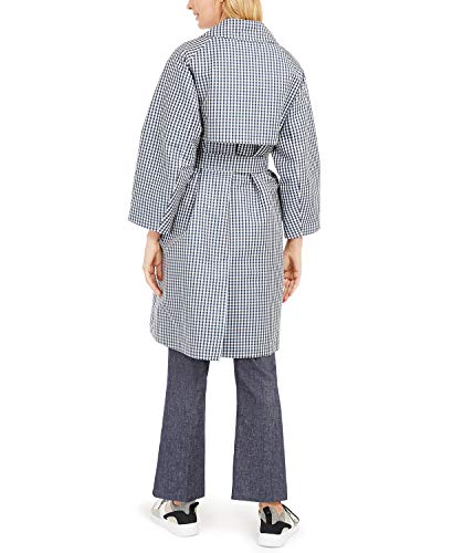 MAXMARA Weekend Max Mara Dingo Checked Trench Coat Blue Azure 6