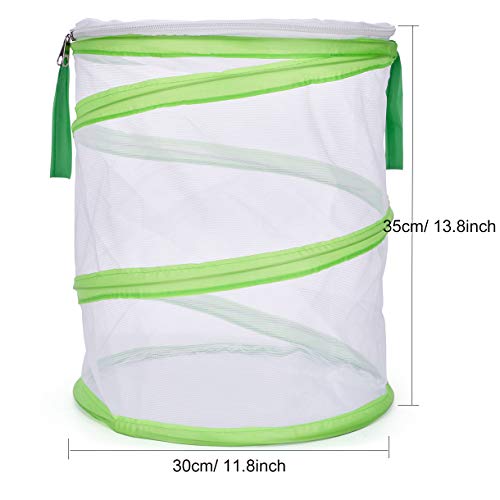 Alezywels Butterfly Habitat Insect Cage - Round Pop Up Mesh Net 12 x 14 Inches Tall with Side and Top Windows - JOY2ESpree