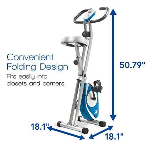 XTERRA Fitness FB150 Folding Exercise Bike, Silver, 31.5L x 18W x 45.3H in. - JOY2ESpree