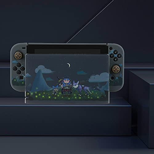 Dockable Case for Nintendo Switch, Protective Case Cover for Joy-Con Controllers with 4 Thumb Grips & Switch Base Cover (Monster Hunter Rise) - JOY2ESpree