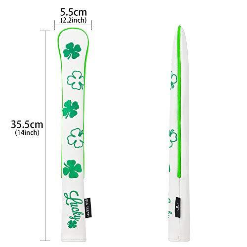 Golf Alignment Stick Covers Lucky Clover Holds 2 Sticks Leather Elegant Stick Holder Golf Club Protector - JOY2ESpree