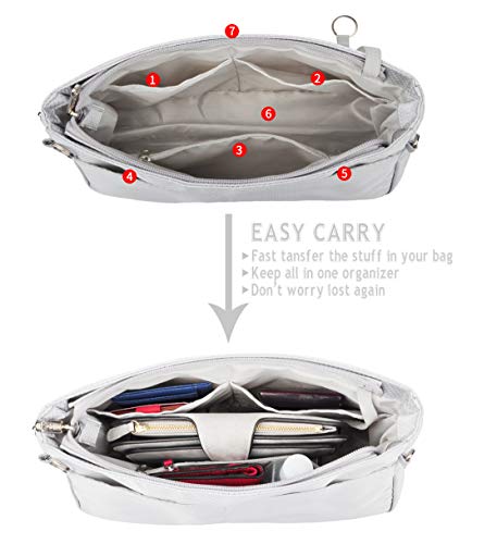 Vercord Expandable Nylon Handbag Purse Organizer Insert Liner Shaper Bag