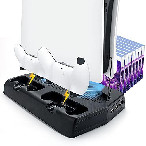 Stand with Cooling Fan and Dual Controller Charger for PS5 - JOY2ESpree