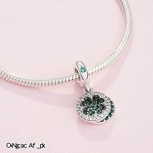 Pandora Jewelry Lucky Four Leaf Clover Dangle Crystal and Cubic Zirconia Charm in Sterling Silver - JOY2ESpree