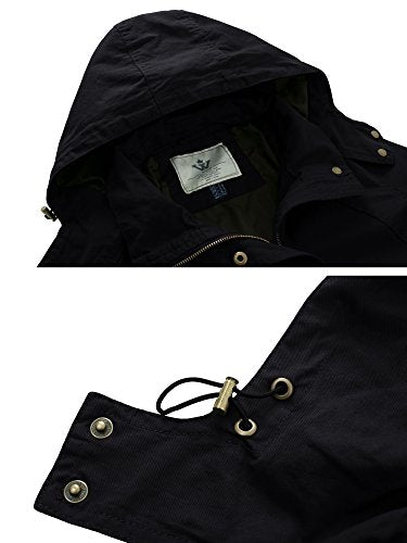 WenVen Women's Military Anorak Jacket Hoodie Lightweight Cotton Casual Coat - JOY2ESpree
