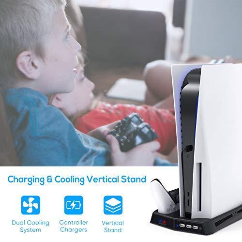 Vertical Stand with Cooling Fan for PS5 Console and PlayStation 5 Digital Edition - JOY2ESpree