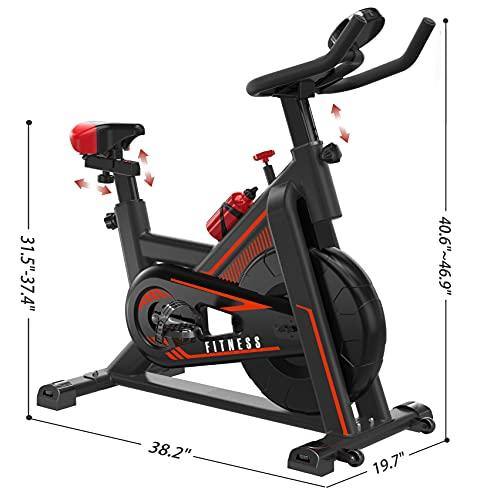 VIEWALL Indoor Cycling Bike, Exercise Bike Stationary for Home Gym Cardio Workouts with LCD Monitor, Belt Drive, iPad Holder (300 Lbs Weight Capacity) - JOY2ESpree