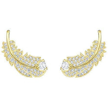 
                        
                          將圖片載入圖庫檢視器 Swarovski Crystal Nice Clear Gold-Tone Plated Feather Earrings - JOY2ESpree
                        
                      