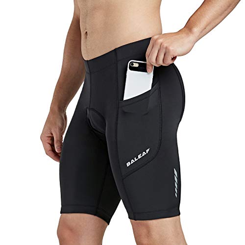 BALEAF Men's Bike Shorts Padded Cycling Bicycle Road Bike Tights Biker Pockets UPF 50+