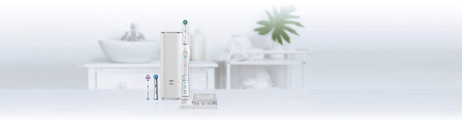 Oral-B 7000 SmartSeries Rechargeable Power Electric Toothbrush with Bluetooth Connectivity and Travel Case, White
