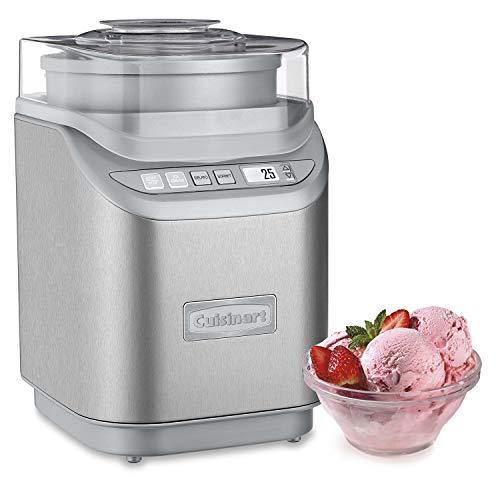 Cuisinart ICE-70 Electronic Ice Cream Maker, Brushed Chrome, Ice Cream Maker with Countdown Timer, With Countdown Timer - JOY2ESpree