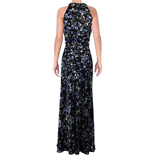 LAUREN RALPH LAUREN Womens Marylynn Metallic Floral Print Evening Dress