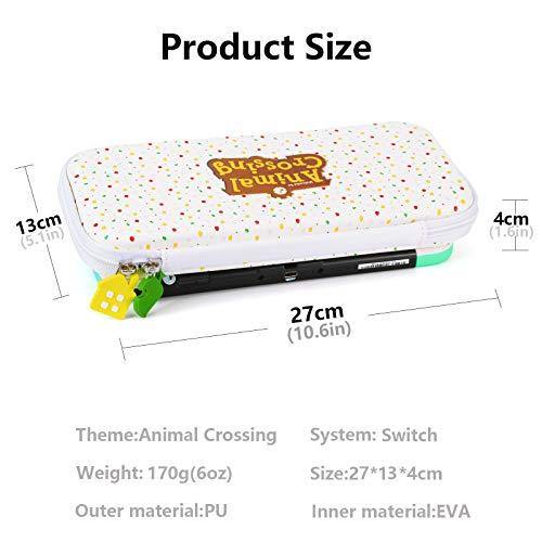 Carrying Case for Nintendo Switch - Cute Animal Crossing Portable Slim Travel Bag fit Switch Console & Game Accessories (White) - JOY2ESpree