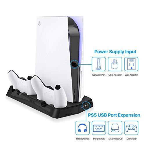 TNP Vertical Console Stand for Sony Playstation 5 PS5 Digital Edition/Ultra HD System with Cooling Fan - JOY2ESpree