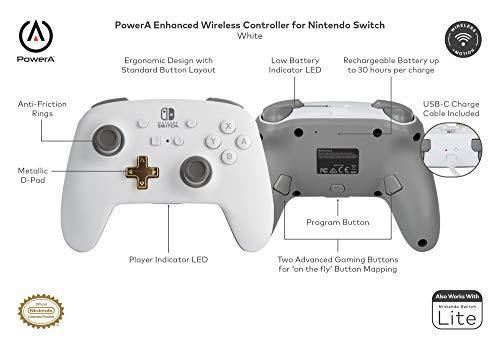 PowerA Enhanced Wireless Controller for Nintendo Switch - White - JOY2ESpree