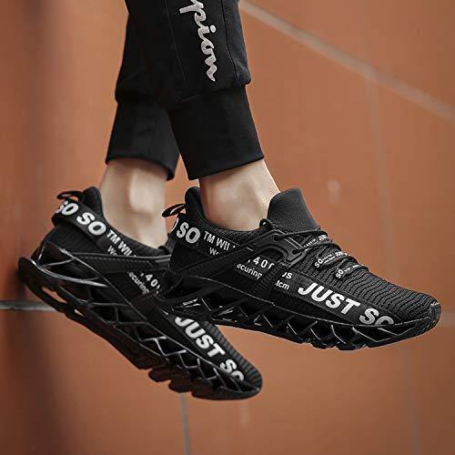 JSLEAP Mens Running Shoes Walking Non Slip Blade Type Sneakers
