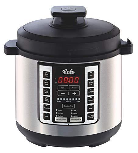 Fissler FISS-03520006001 Pot, Pressure, 6-Quart, Stainless Steel, Slow-Cooker, Multi-Use, Sous Vide, Rice, Steamer, Sauté-18 1-Touch Programs, 6 quart - JOY2ESpree