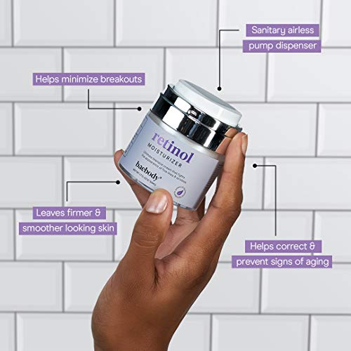 Baebody Retinol Moisturizer Cream for Face, Neck and Décolletage with Wrinkle and Acne Fighting Retinol, Jojoba Oil and Vitamin E, 1.7 Ounces