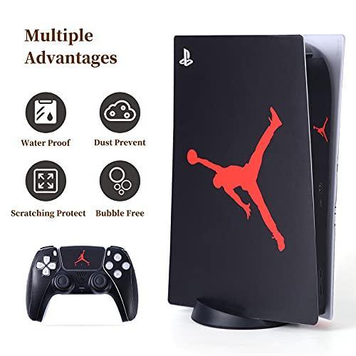 PS5 Digital Version Console and Controllers Skin Vinyl Sticker Decal Cover for PlayStation 5 Console and Controllers -Jordan Black Cement - JOY2ESpree