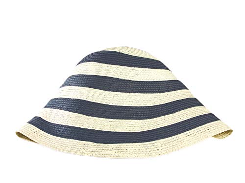Max Mara 'S Women's Cosa Striped Cloche Hat One Size Navy Blue
