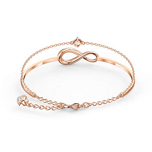 SWAROVSKI Women's Infinity Jewelry Collections, Rhodium Finish, Rose Gold Tone Finish, Clear Crystals - JOY2ESpree