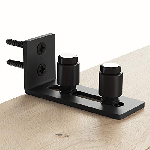 SMARTSTANDARD Sliding Barn Door Bottom Adjustable Floor Guide Roller, Black, Smoothly and Quietly, Easy to Install (2 Rollers)