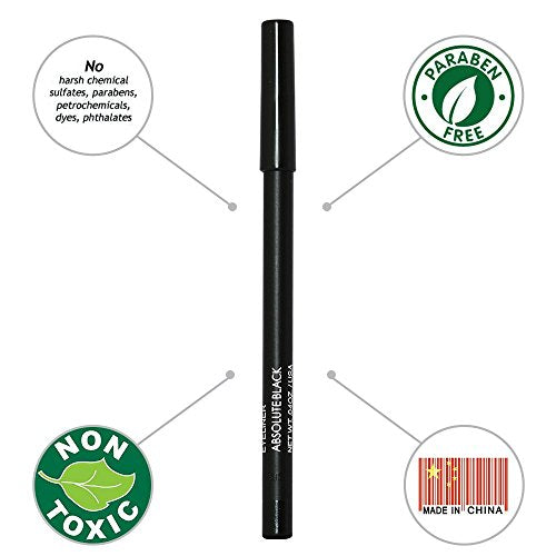 Shimarz Black Eyeliner Pencil for Women with Sensitive Eyes, Hypoallergenic, Smudgeproof Cats Eyes Results, 0.3 oz (Pack of 1)