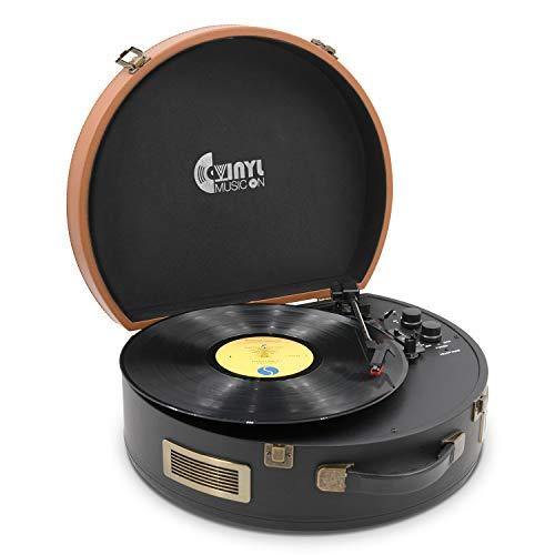 Bluetooth Record Player 3 Speed Craftmanship Turntable with Built-in Premium Speakers Support USB Playback/Recording (Black)… - JOY2ESpree