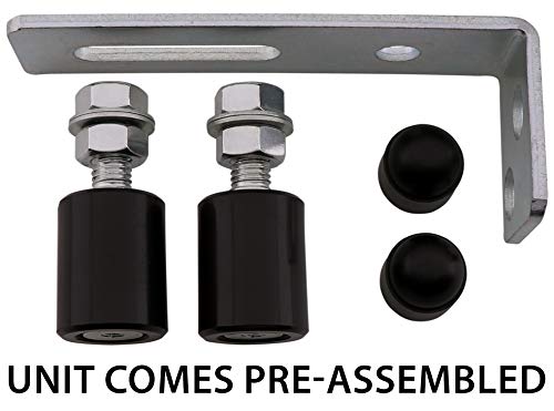 Gate Guide Adjustable - Smooth Black Nylon Double Roller & Durable Zinc Plated 90° L Wall Mounting Bracket