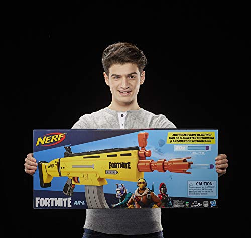 NERF Fortnite AR-L Elite Dart Blaster -- Motorized Toy Blaster, 20 Official Fortnite Elite Darts, Flip Up Sights -- for Youth, Teens, Adults