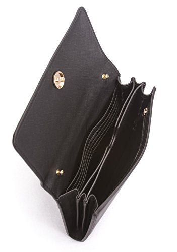 Korvara Small Crossbody Purse with Detachable Strap - Vegan Saffiano Leather Envelope Wallet for Women